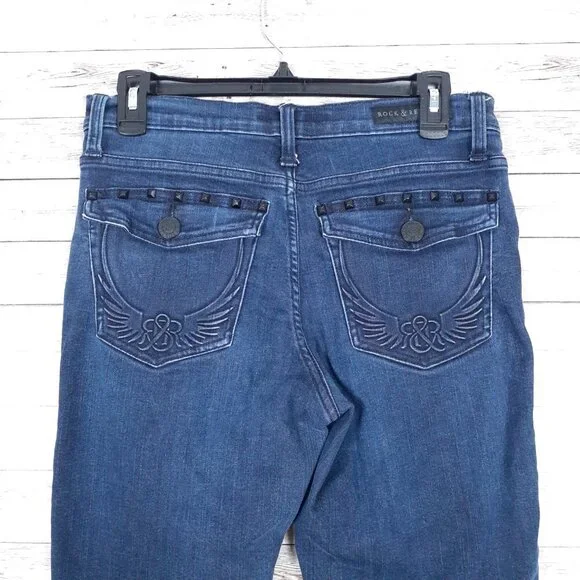 Rock & Republic Womens Jeans Sz 8 Kasandra Bootcut Rivets 836 - Picture 3 of 7